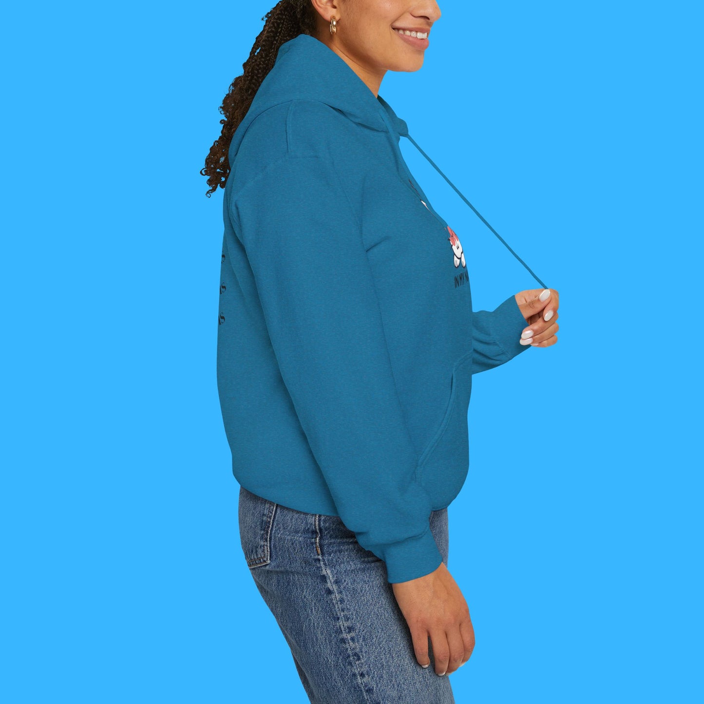 Sudadera con capucha LUMI the Cat — "En mi era de siesta" Pullover rosa acogedor