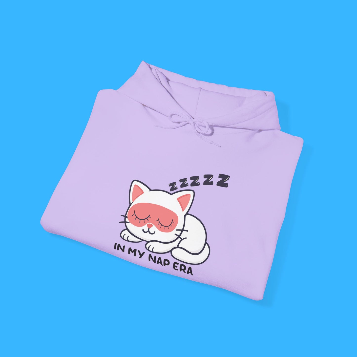 Sudadera con capucha LUMI the Cat — "En mi era de siesta" Pullover rosa acogedor