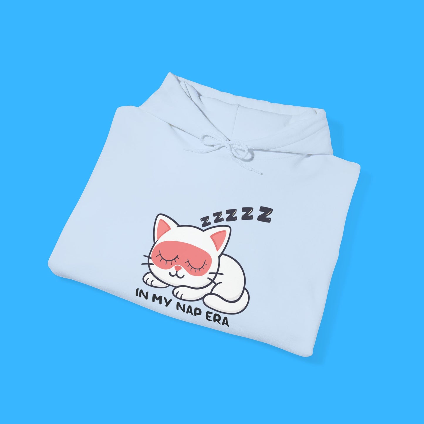 Sudadera con capucha LUMI the Cat — "En mi era de siesta" Pullover rosa acogedor