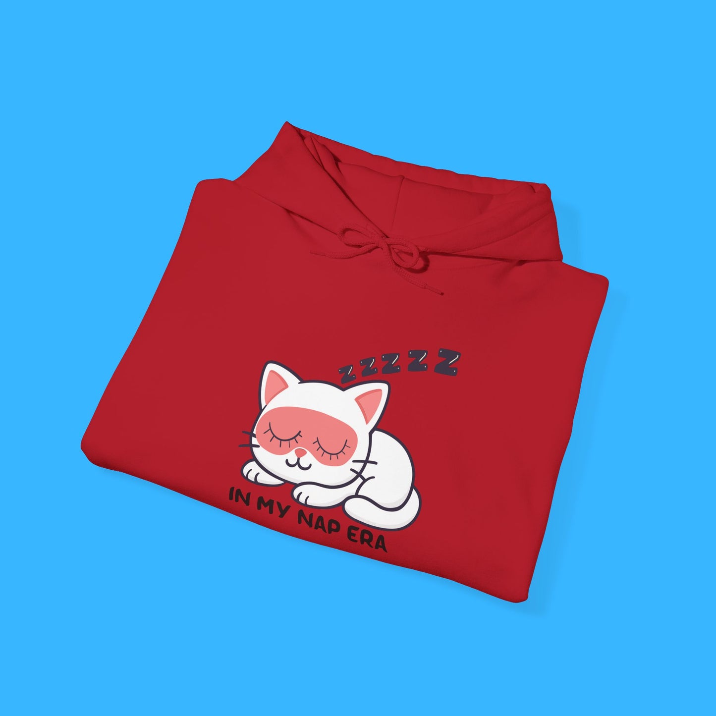 Sudadera con capucha LUMI the Cat — "En mi era de siesta" Pullover rosa acogedor