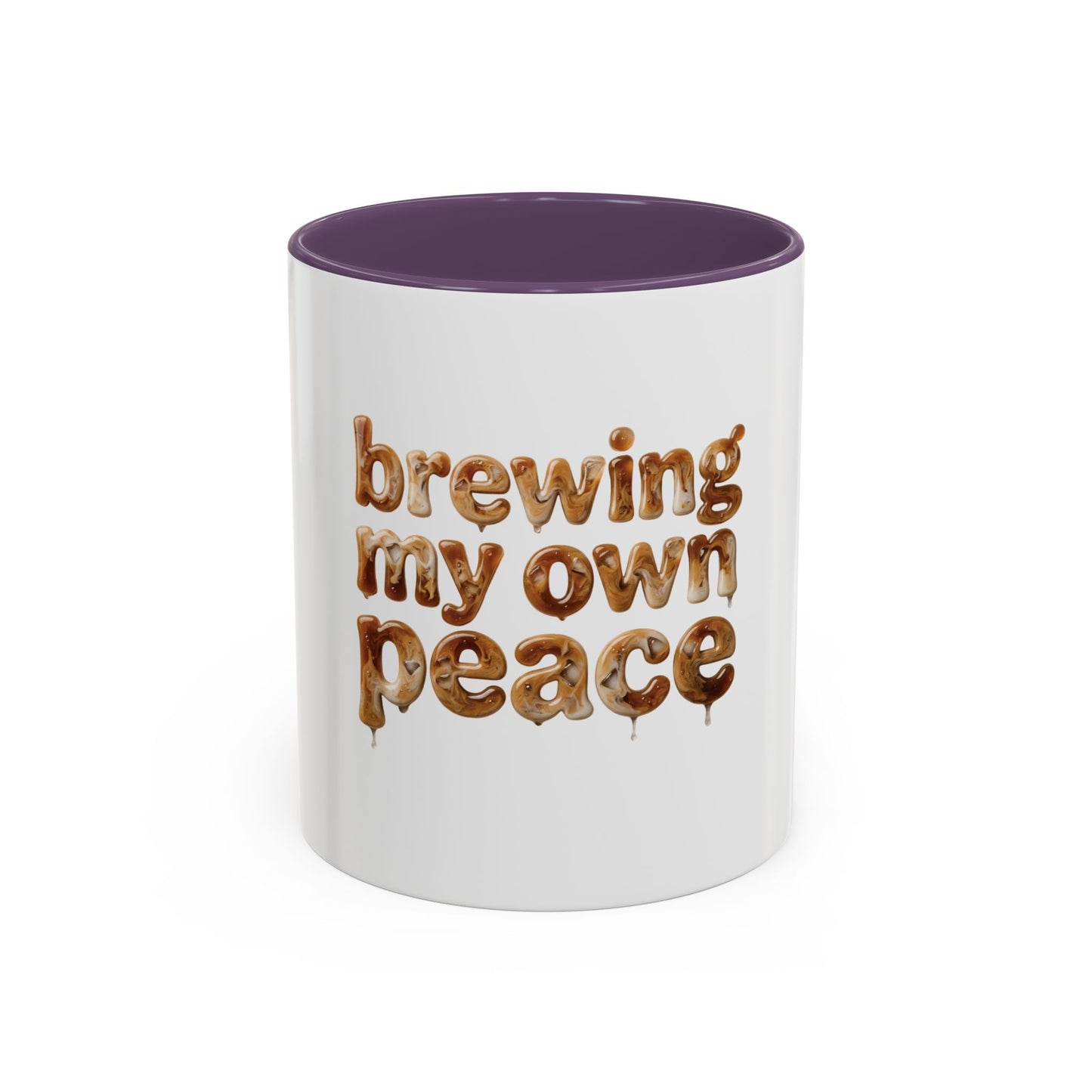 Taza de cerámica "Preparando mi propia paz" — Taza de acento divertida e inspiradora