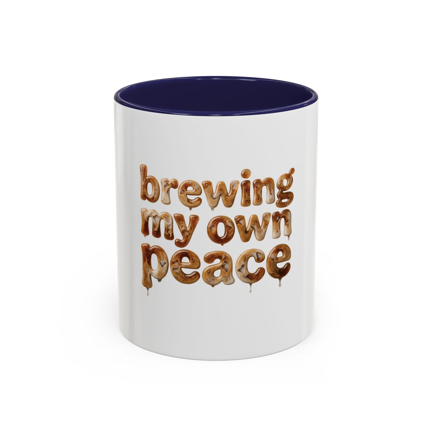 Taza de cerámica "Preparando mi propia paz" — Taza de acento divertida e inspiradora