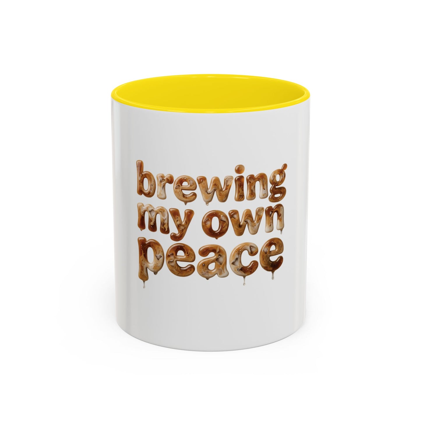 Taza de cerámica "Preparando mi propia paz" — Taza de acento divertida e inspiradora