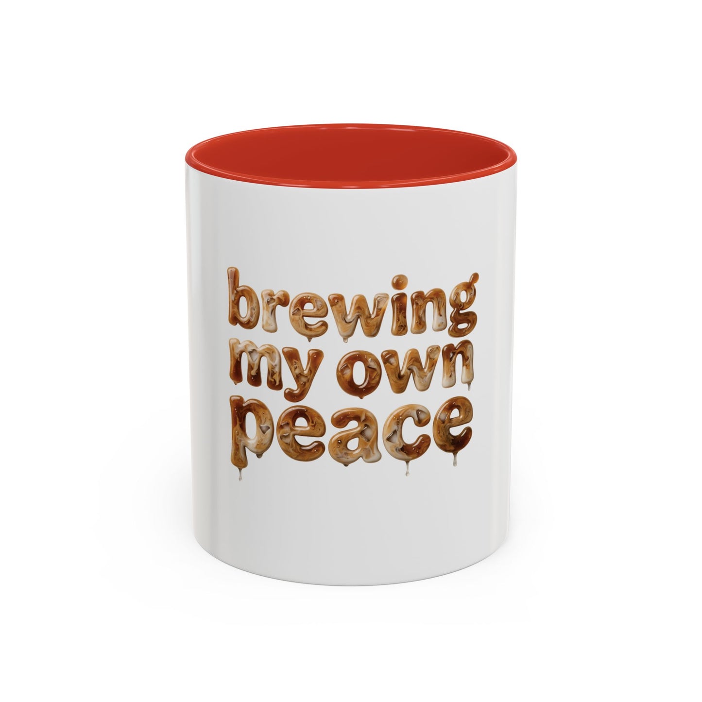 Taza de cerámica "Preparando mi propia paz" — Taza de acento divertida e inspiradora