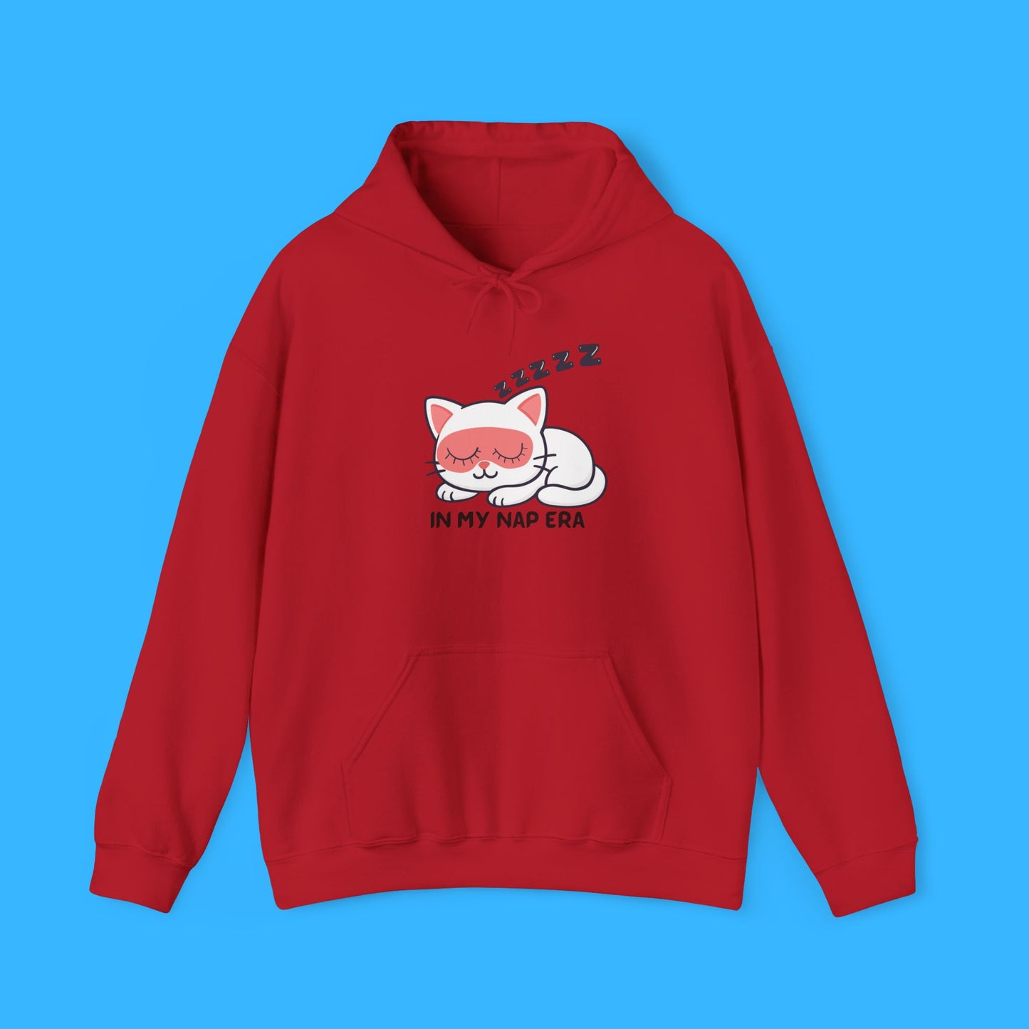 Sudadera con capucha LUMI the Cat — "En mi era de siesta" Pullover rosa acogedor