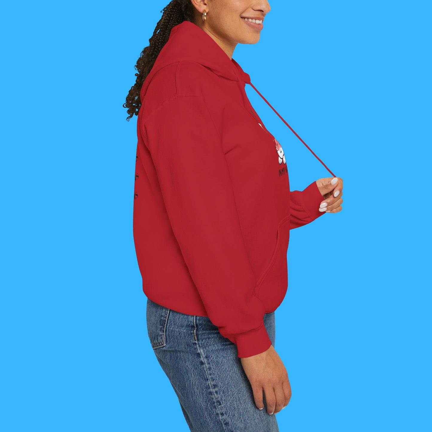 Sudadera con capucha LUMI the Cat — "En mi era de siesta" Pullover rosa acogedor