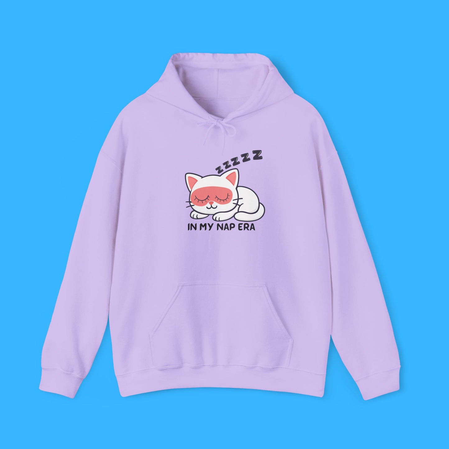 Sudadera con capucha LUMI the Cat — "En mi era de siesta" Pullover rosa acogedor