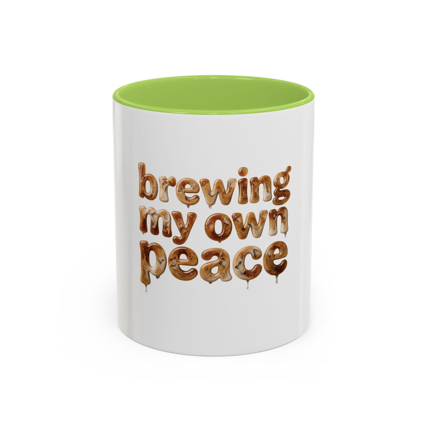 Taza de cerámica "Preparando mi propia paz" — Taza de acento divertida e inspiradora
