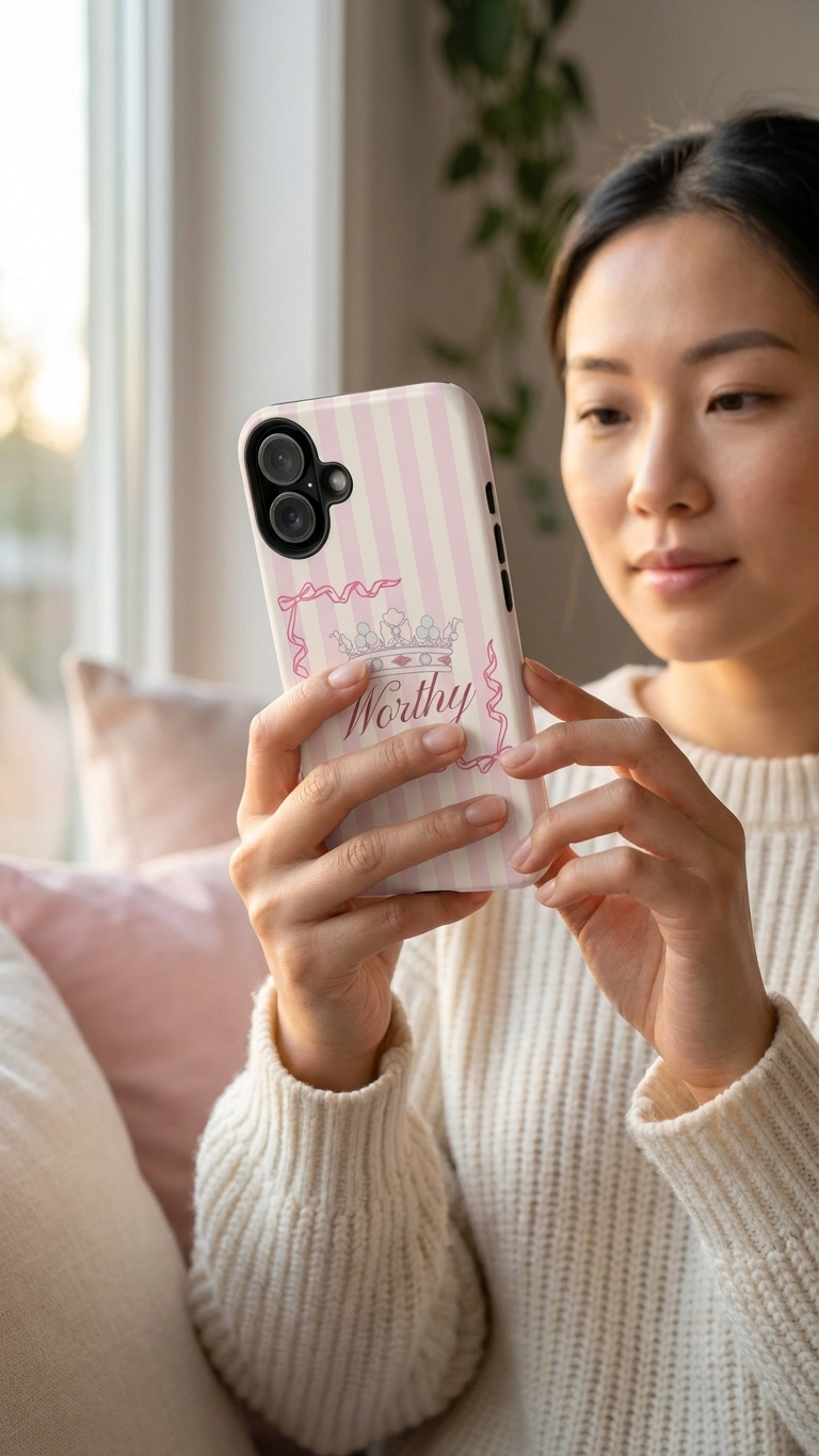 "WORTHY" — The Self-Love iPhone 16 - iPhone 16 pro max Case Brand