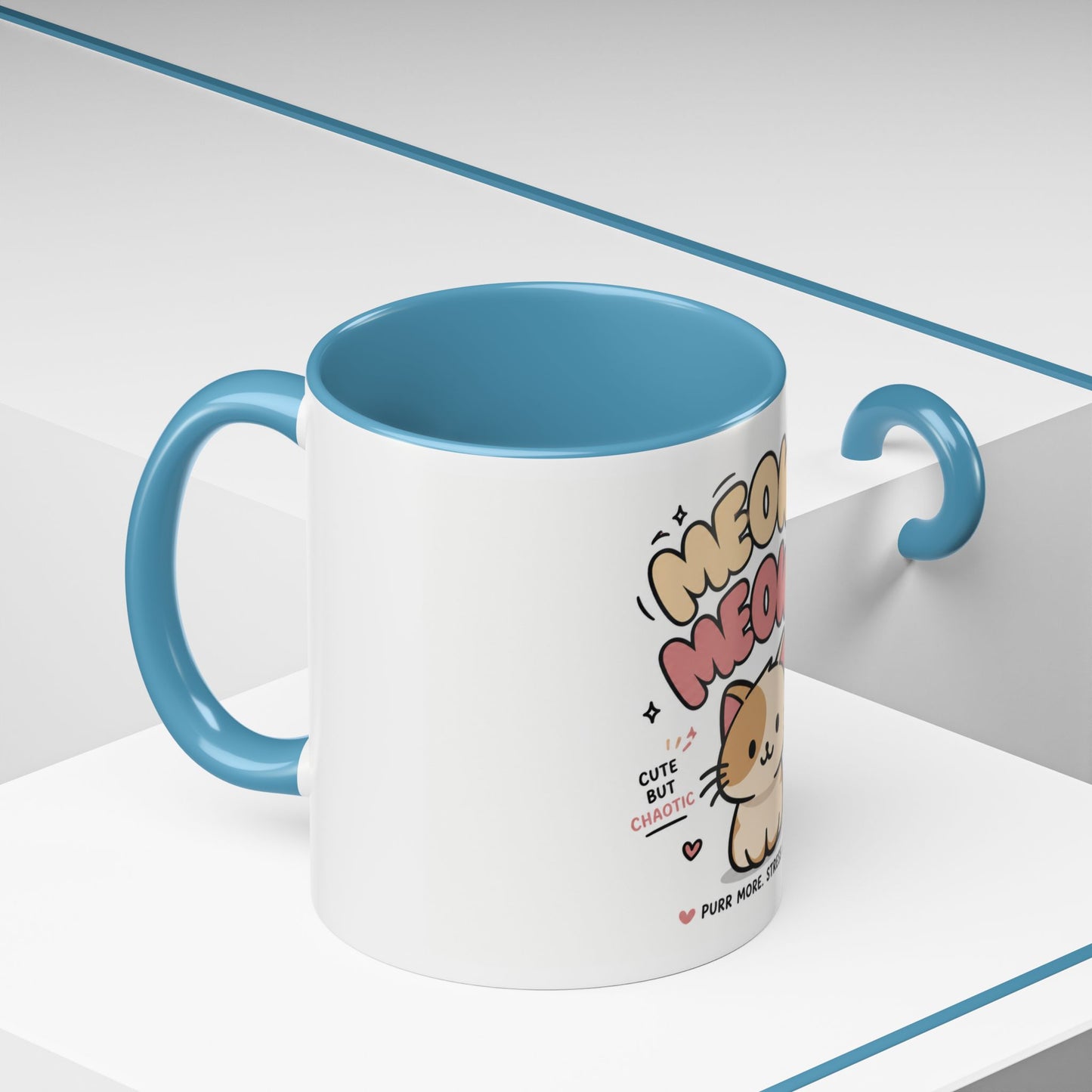 Taza de café Mochi el gato positivo — Taza con acento de gatito lindo (11/15oz)