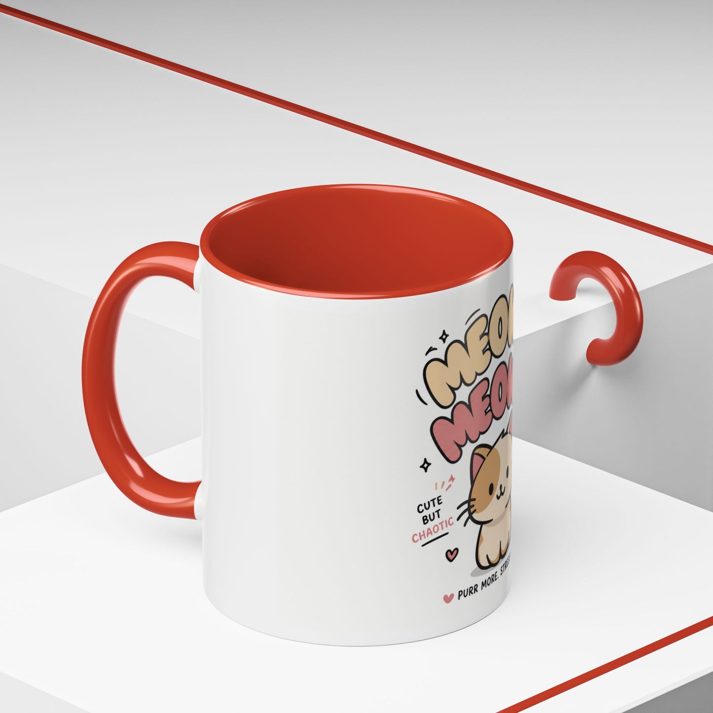 Taza de café Mochi el gato positivo — Taza con acento de gatito lindo (11/15oz)