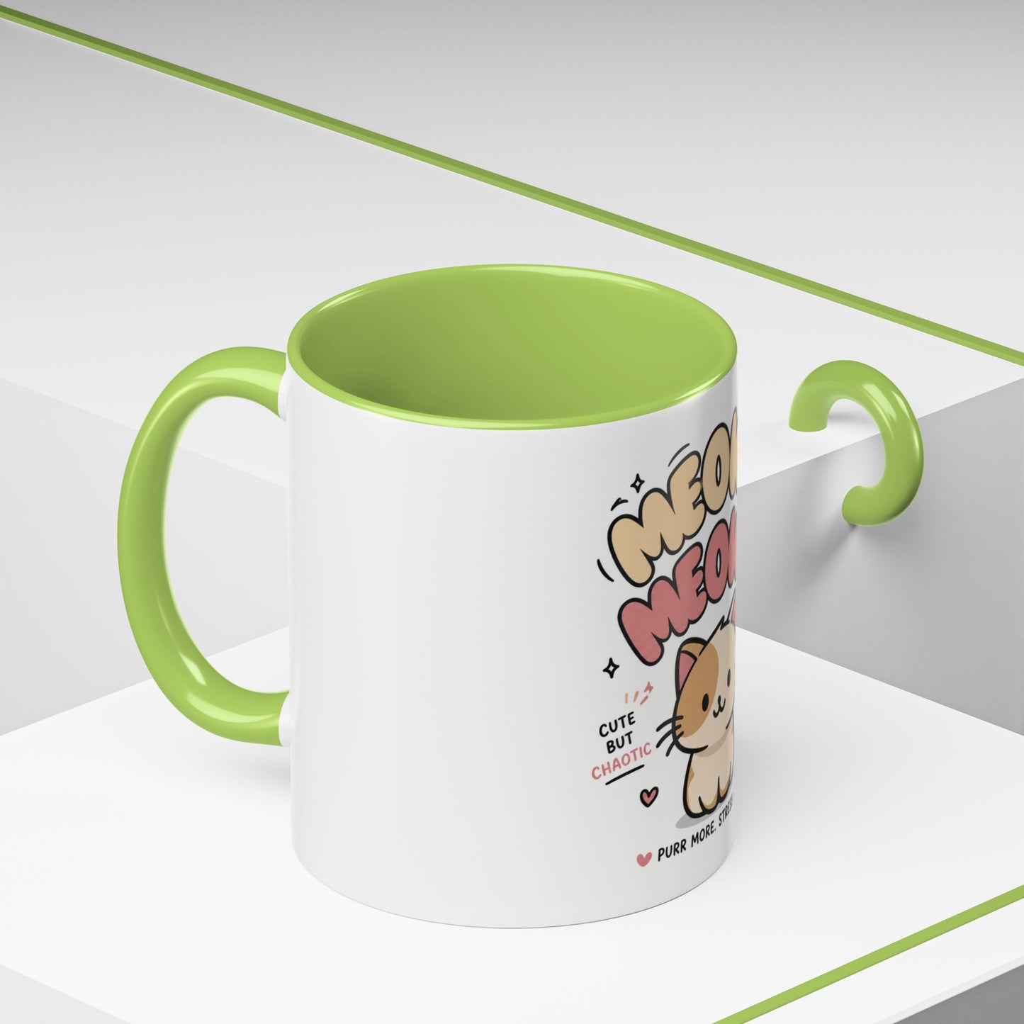 Taza de café Mochi el gato positivo — Taza con acento de gatito lindo (11/15oz)