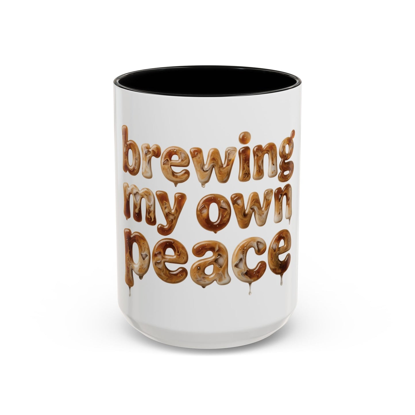 Taza de cerámica "Preparando mi propia paz" — Taza de acento divertida e inspiradora