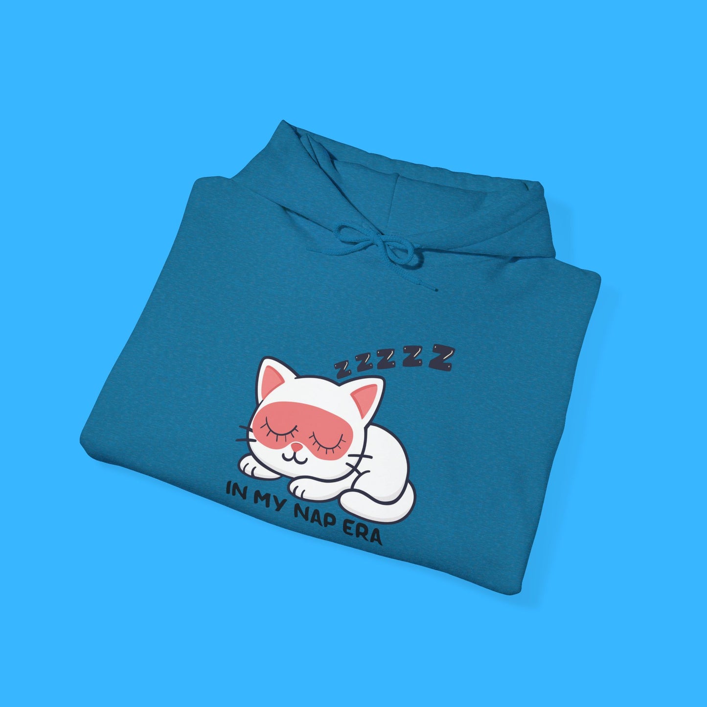 Sudadera con capucha LUMI the Cat — "En mi era de siesta" Pullover rosa acogedor