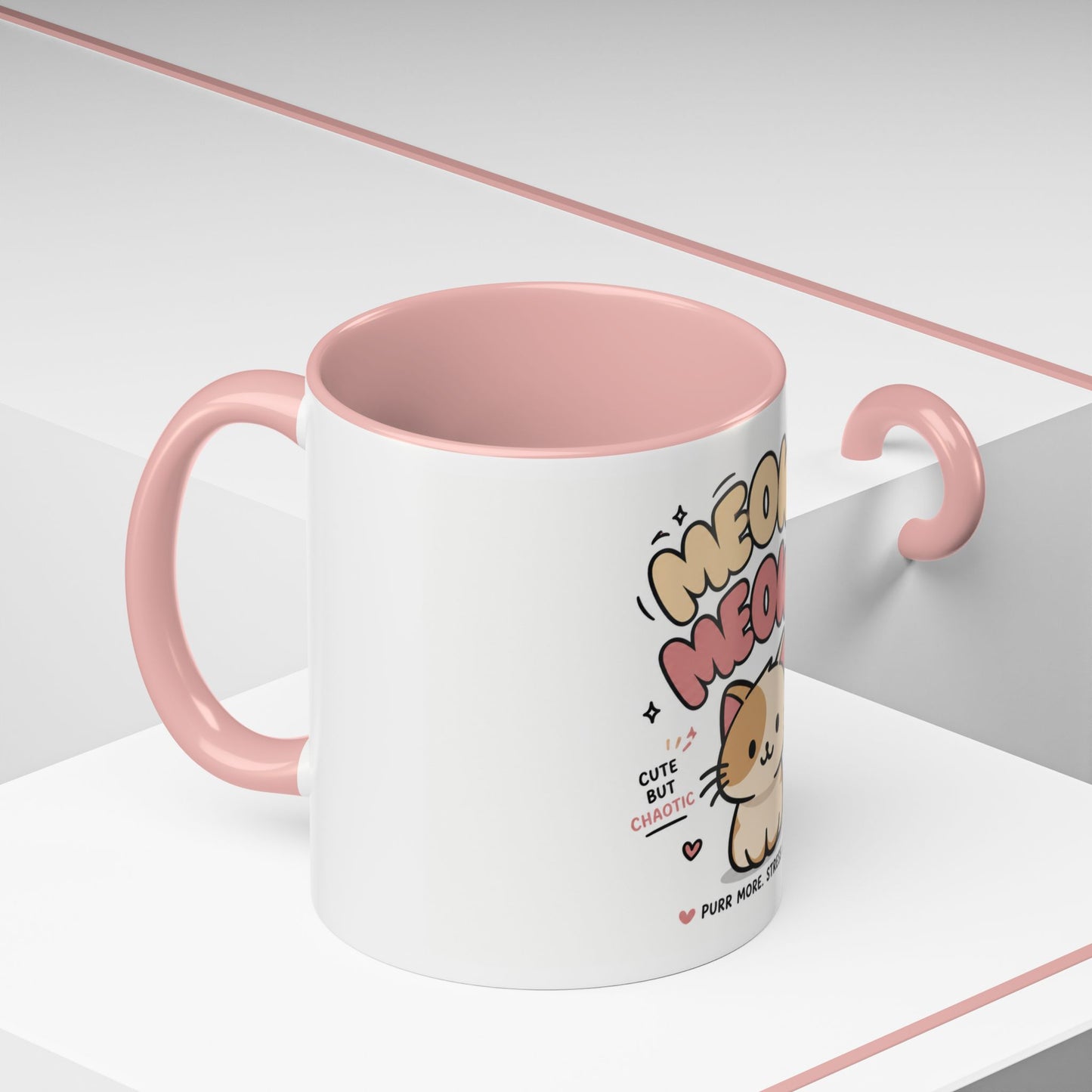 Taza de café Mochi el gato positivo — Taza con acento de gatito lindo (11/15oz)