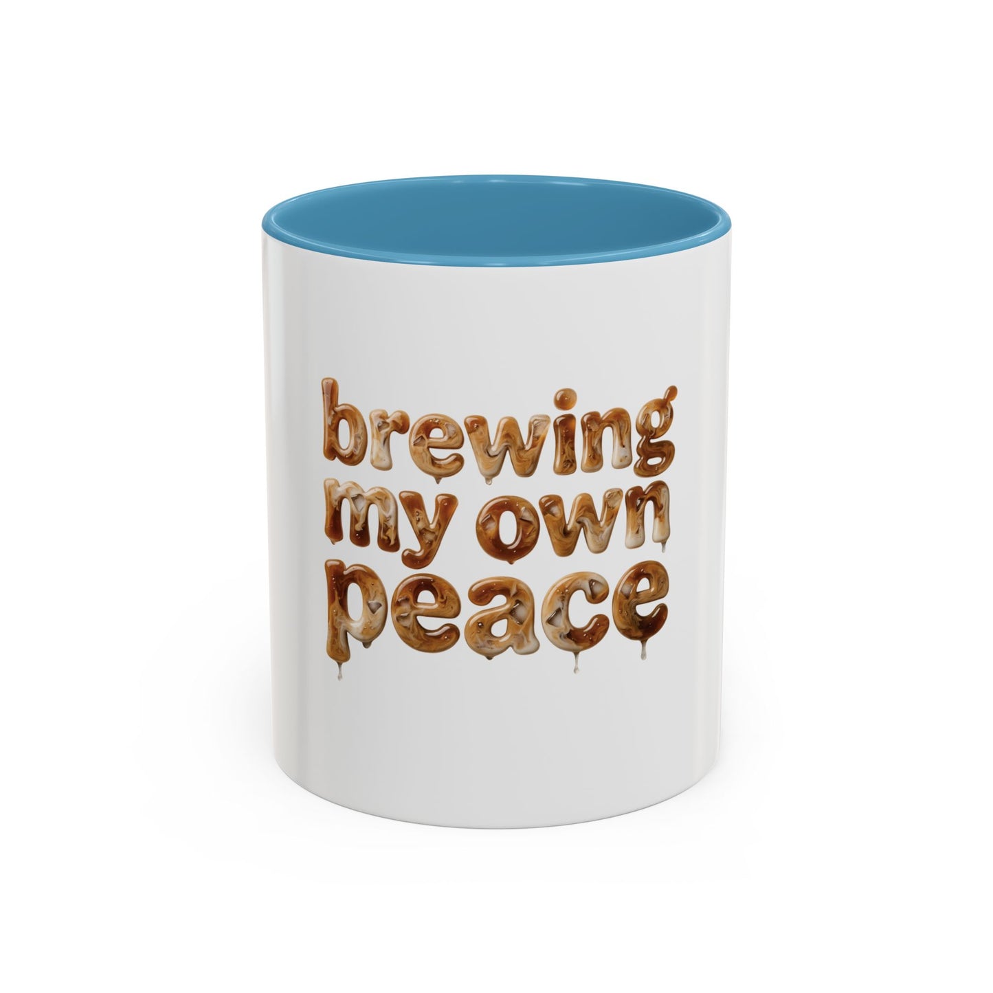 Taza de cerámica "Preparando mi propia paz" — Taza de acento divertida e inspiradora