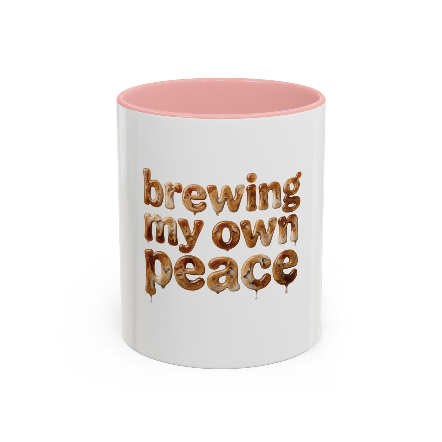 Taza de cerámica "Preparando mi propia paz" — Taza de acento divertida e inspiradora