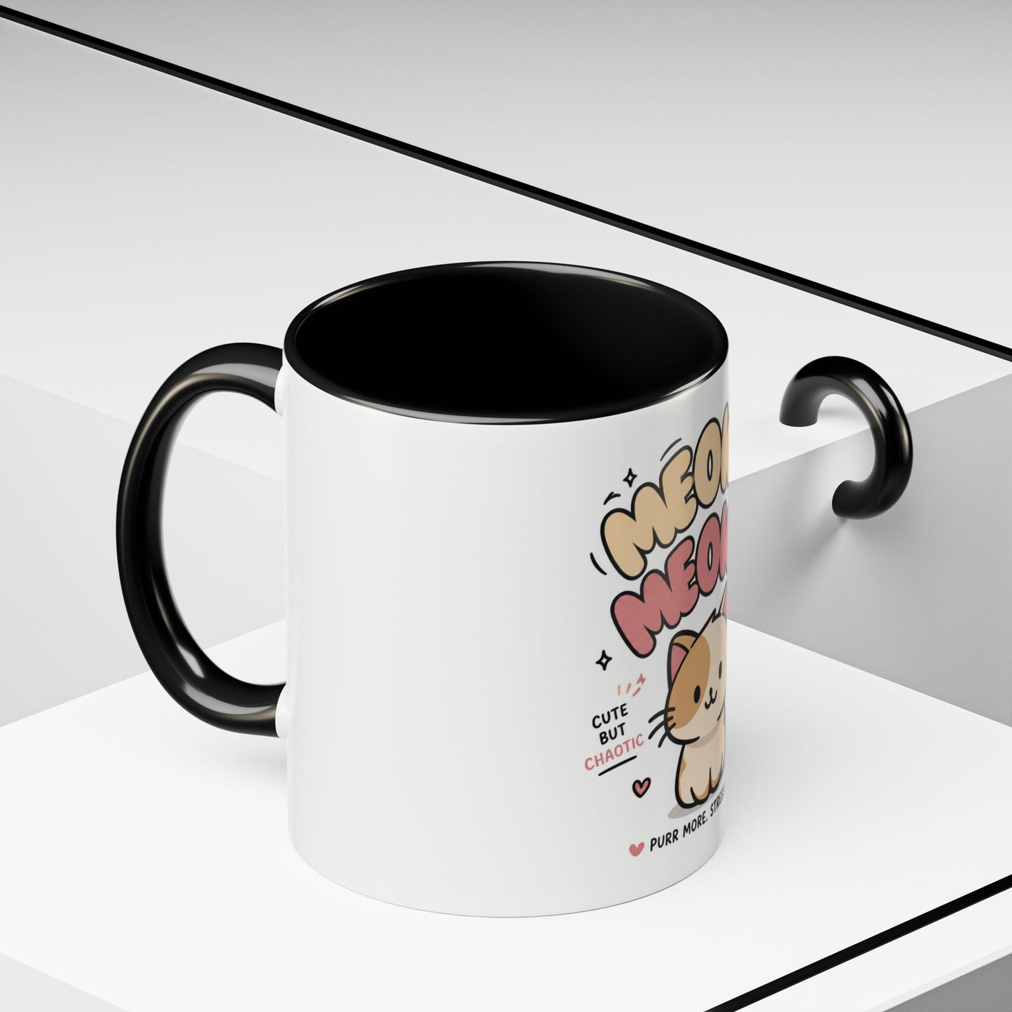 Taza de café Mochi el gato positivo — Taza con acento de gatito lindo (11/15oz)