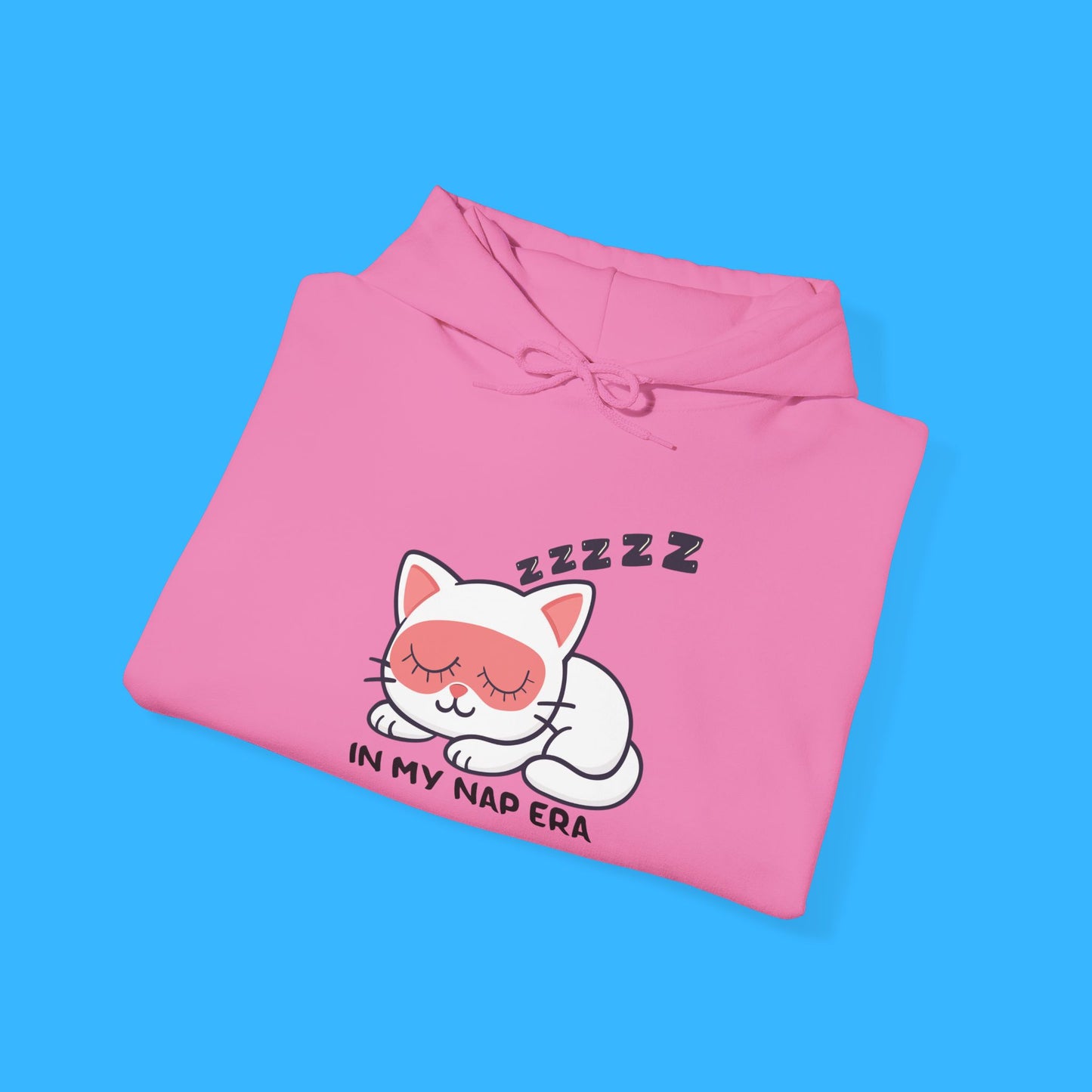 Sudadera con capucha LUMI the Cat — "En mi era de siesta" Pullover rosa acogedor