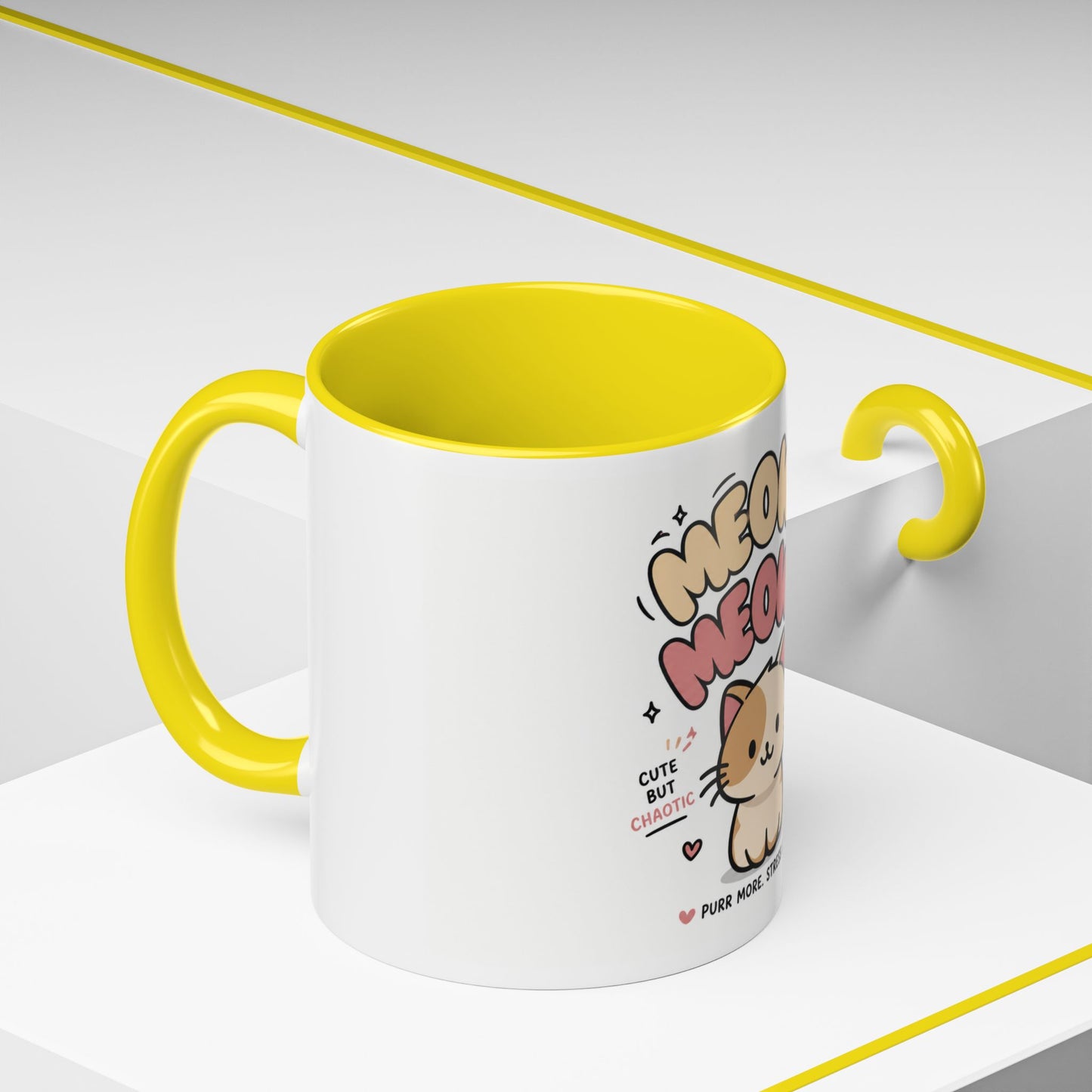 Taza de café Mochi el gato positivo — Taza con acento de gatito lindo (11/15oz)
