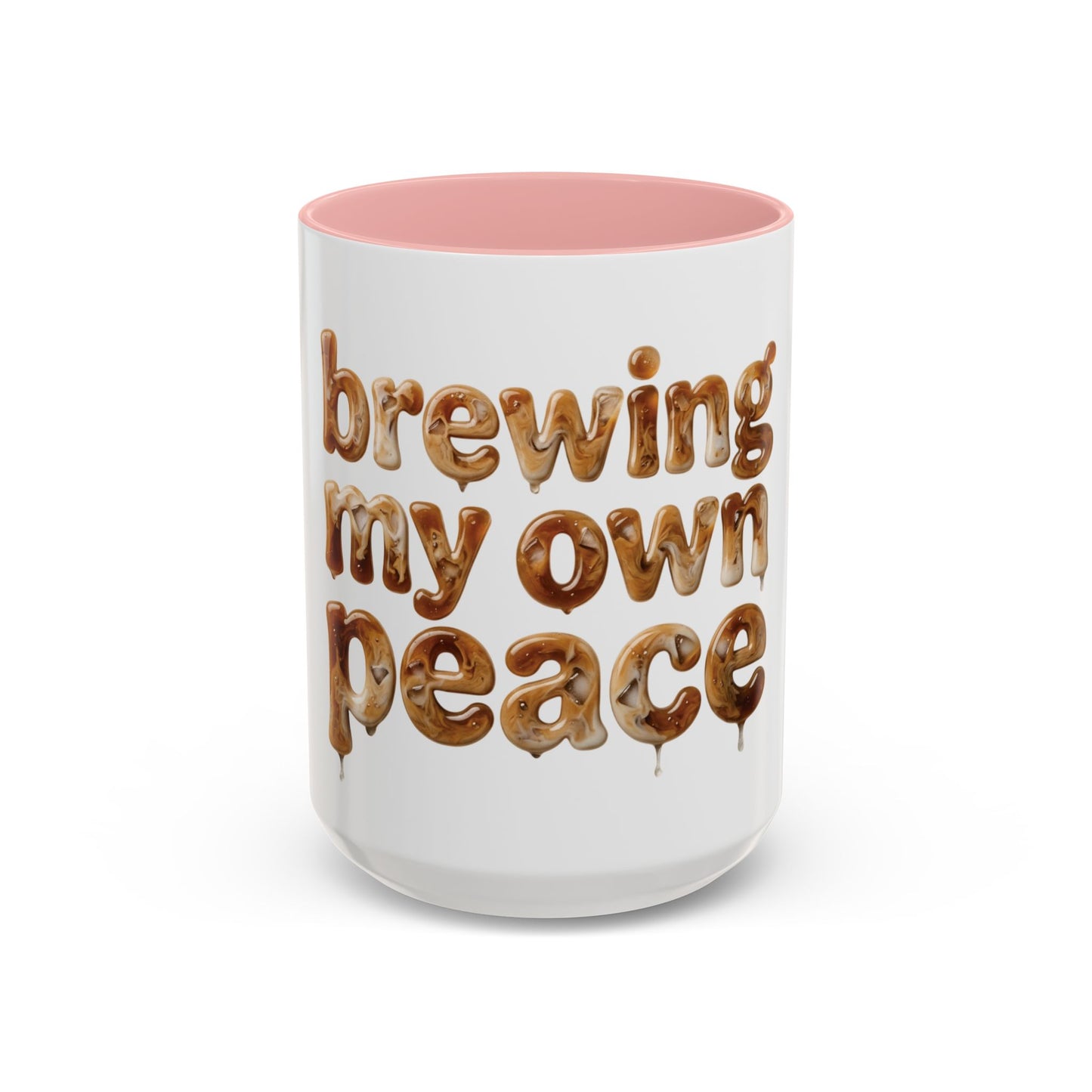 Taza de cerámica "Preparando mi propia paz" — Taza de acento divertida e inspiradora