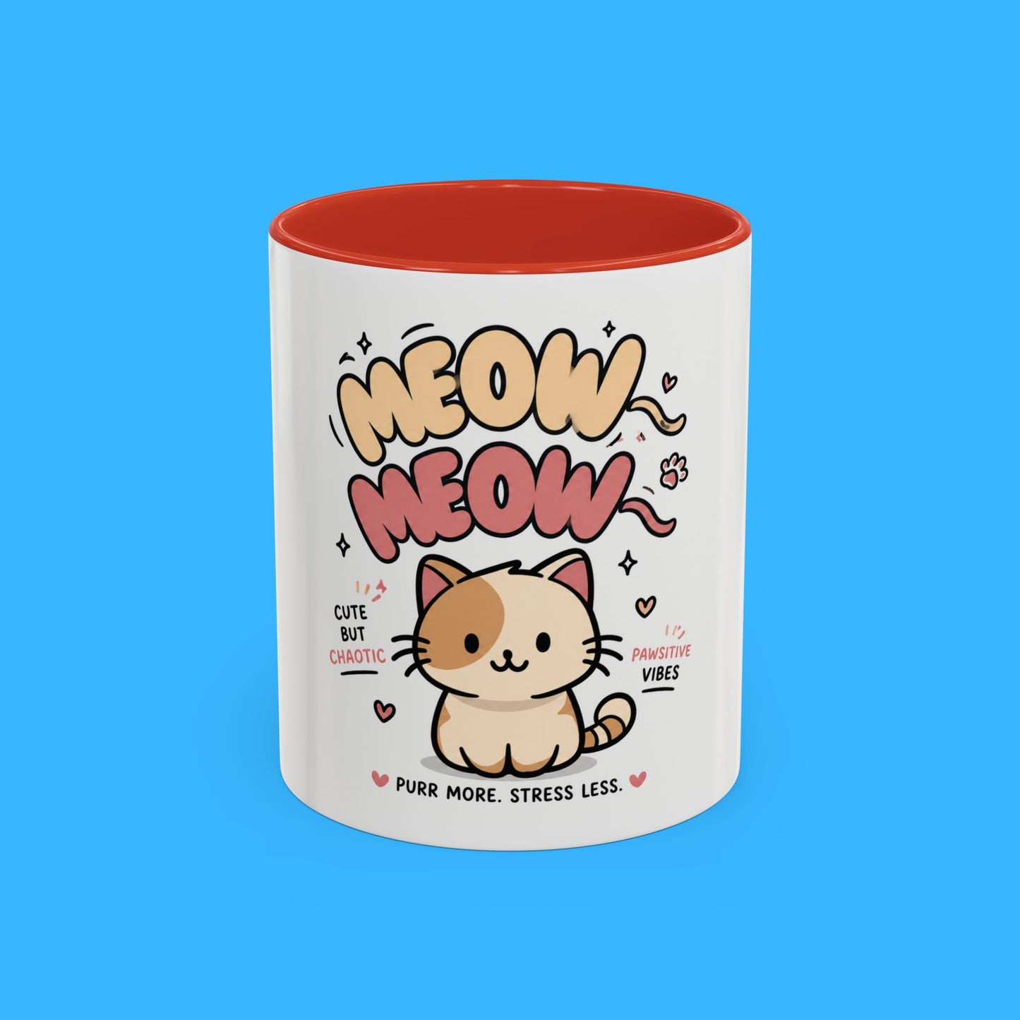 Taza de café Mochi el gato positivo — Taza con acento de gatito lindo (11/15oz)