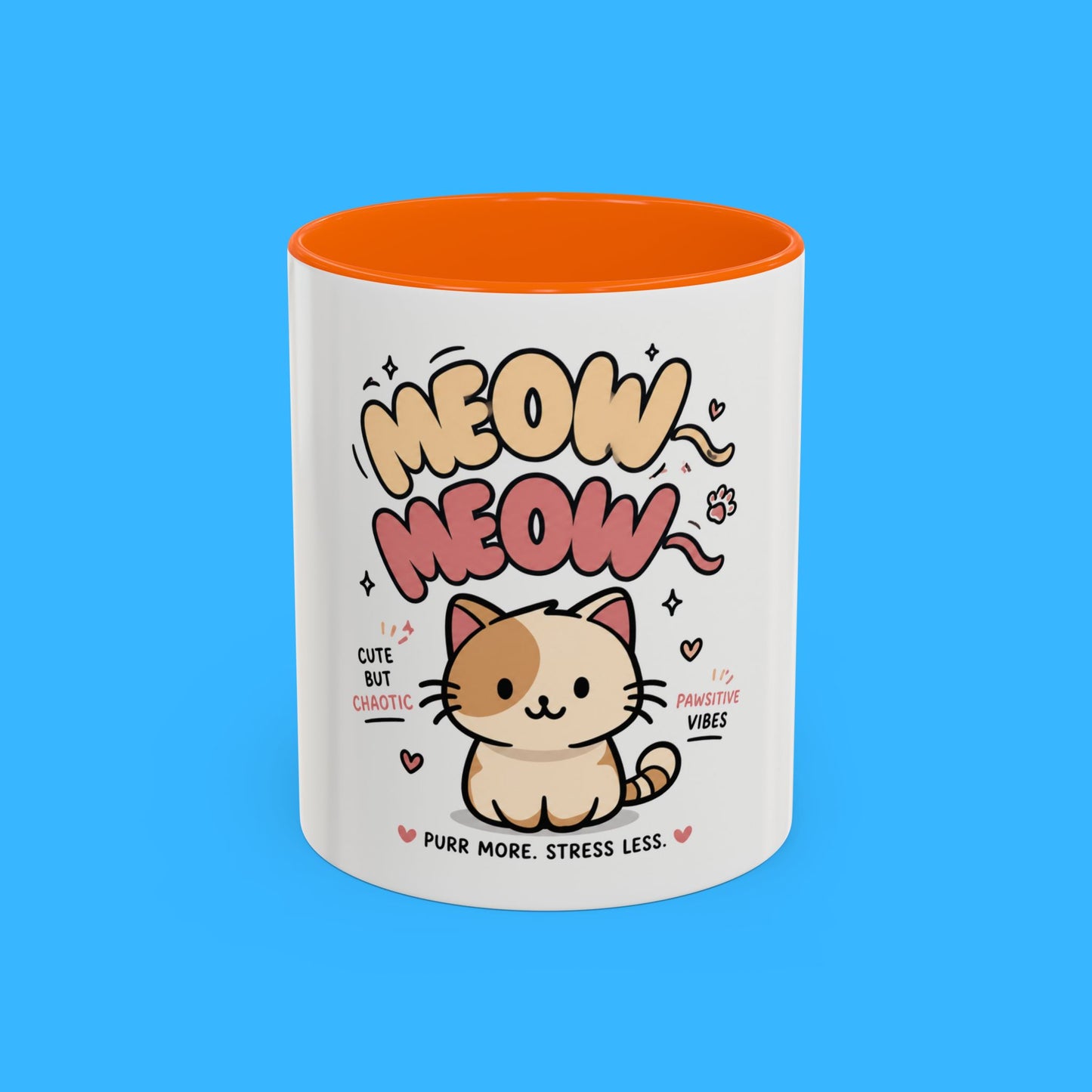 Taza de café Mochi el gato positivo — Taza con acento de gatito lindo (11/15oz)