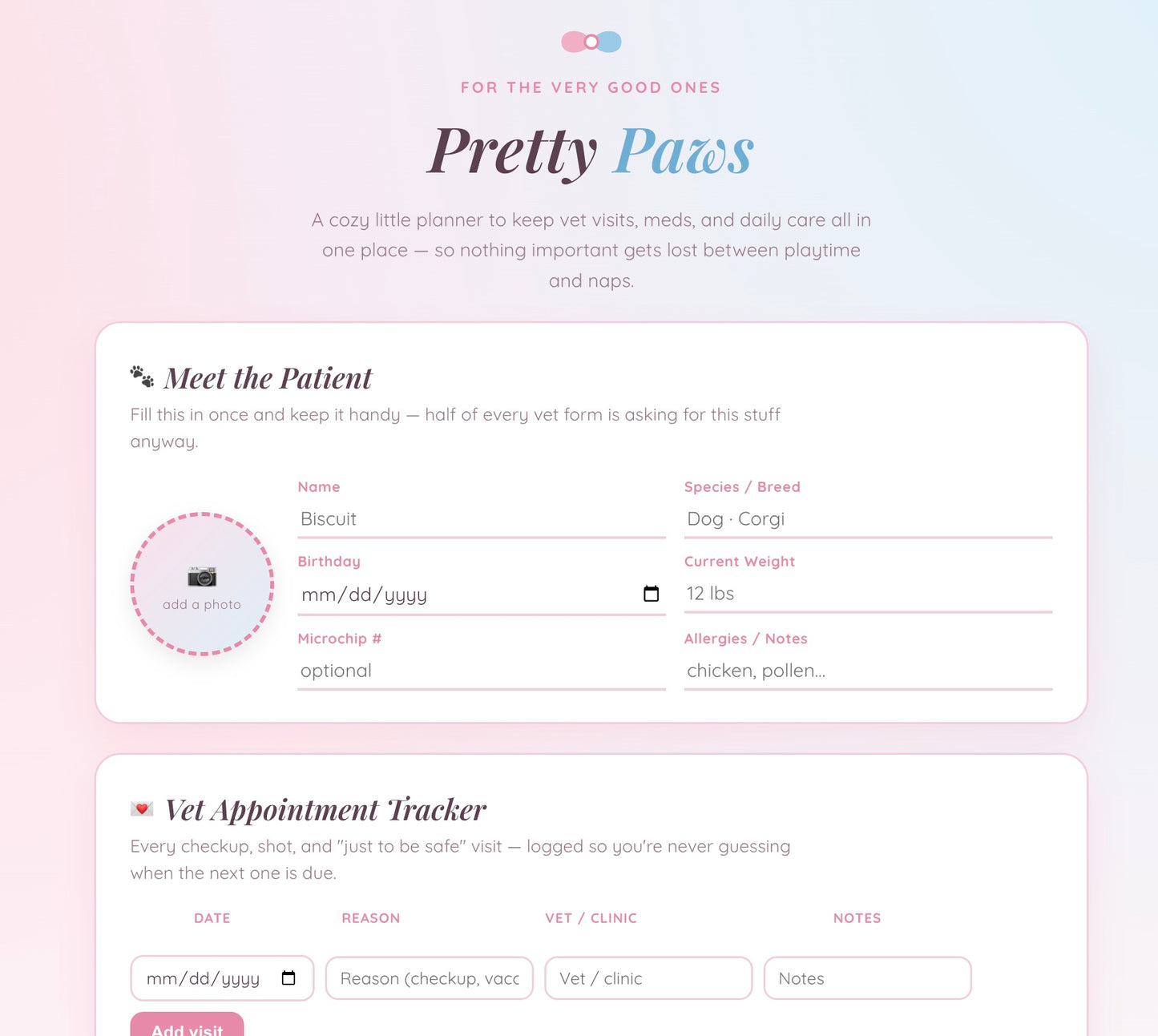Pretty Paws Planner!